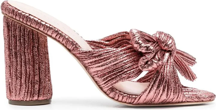 100mm Penny bow-detail sandals