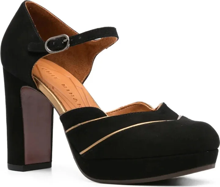 100mm Platform Gold-Detail Sandals - Image 2