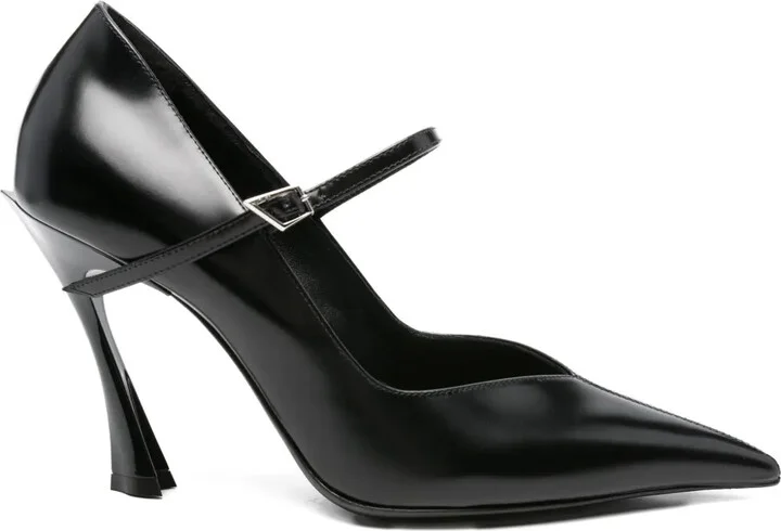 100mm Pointed-Toe Ankle-Strap Pumps