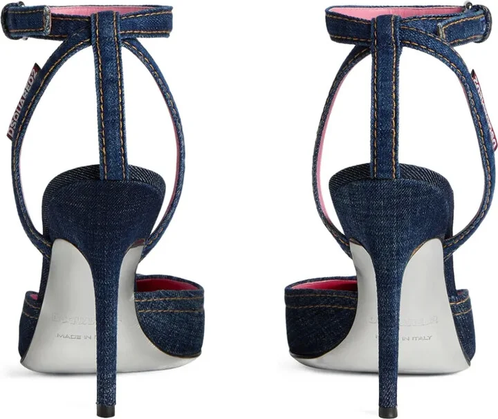 100mm Pointed-Toe Denim Pumps - Image 3