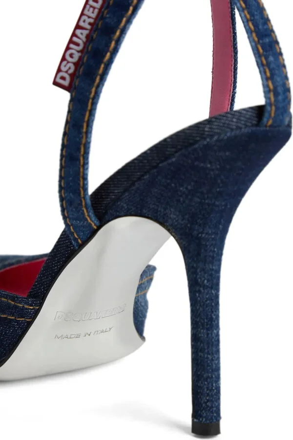 100mm Pointed-Toe Denim Pumps - Image 4
