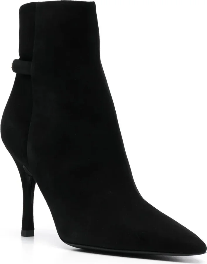 100mm Pointed-Toe Leather Boots - Image 2