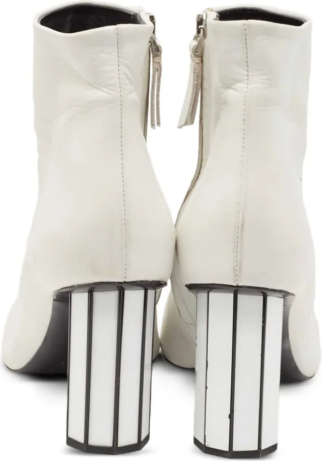 100mm Pointed-Toe Striped-Heel Ankle Boots - Image 3