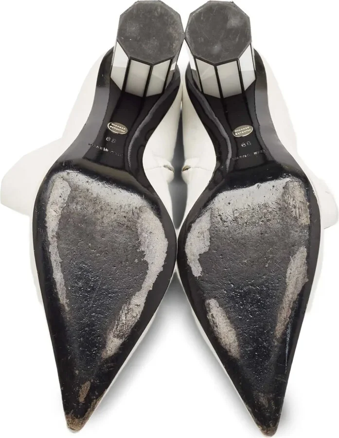 100mm Pointed-Toe Striped-Heel Ankle Boots - Image 4