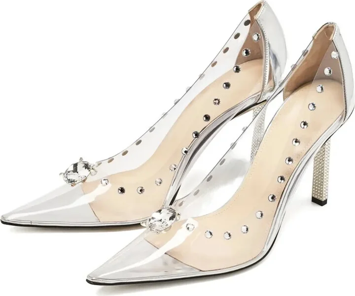 100mm Pre-Owned Crystal-Embellished Pumps - Image 2