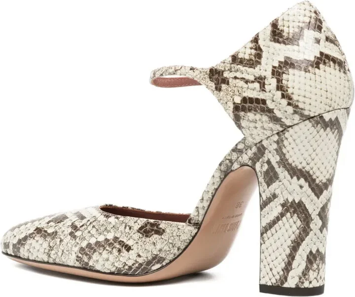 100mm Python-Print Ankle-Strap Pumps - Image 3