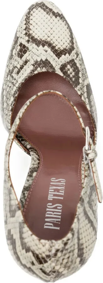 100mm Python-Print Ankle-Strap Pumps - Image 4