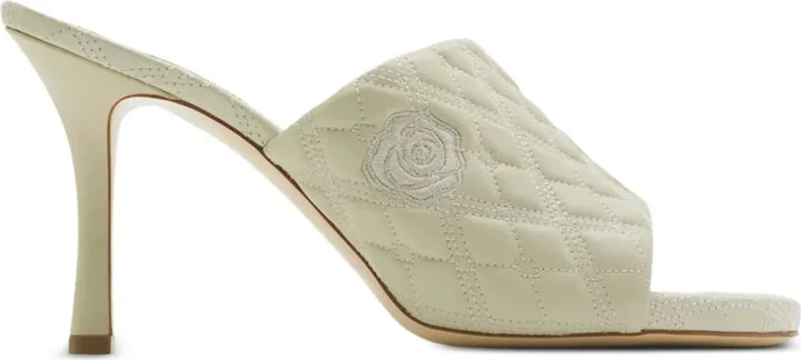 100mm Quilted Leather Mules
