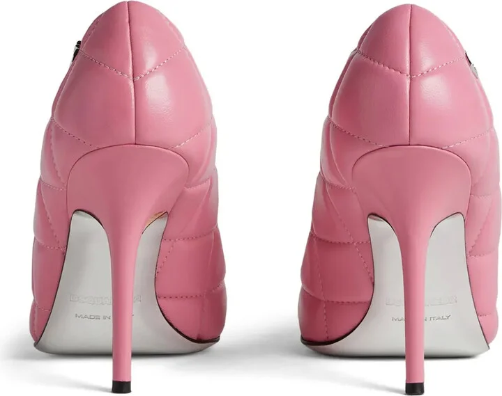 100mm Quilted Leather Pumps - Image 3