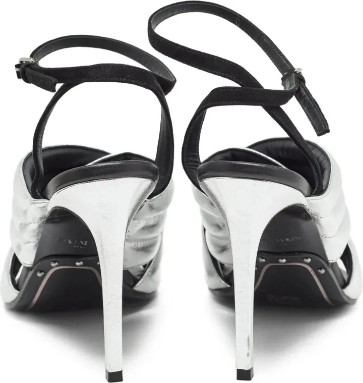100mm Quilted Leather Sandals - Image 3