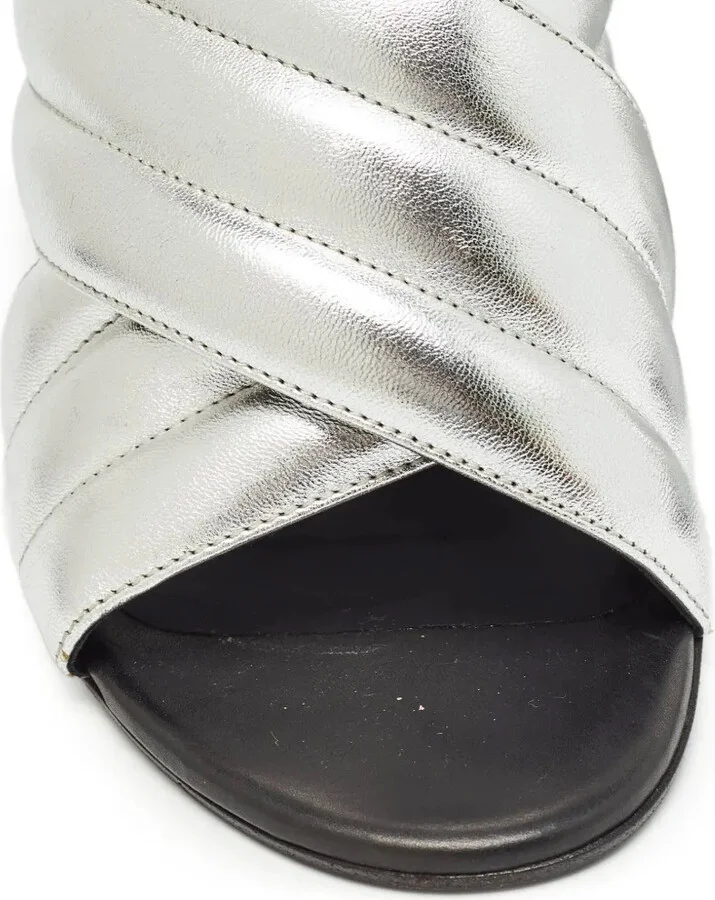 100mm Quilted Leather Sandals - Image 5