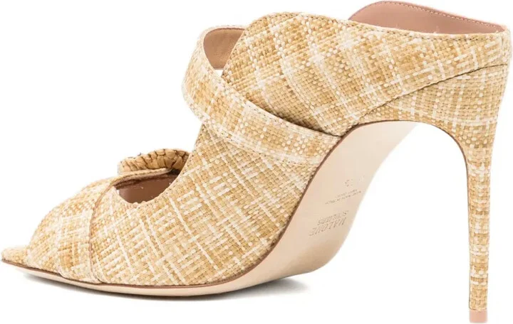 100mm Raffia Buckle Sandals - Image 3