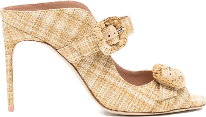100mm Raffia Buckle Sandals