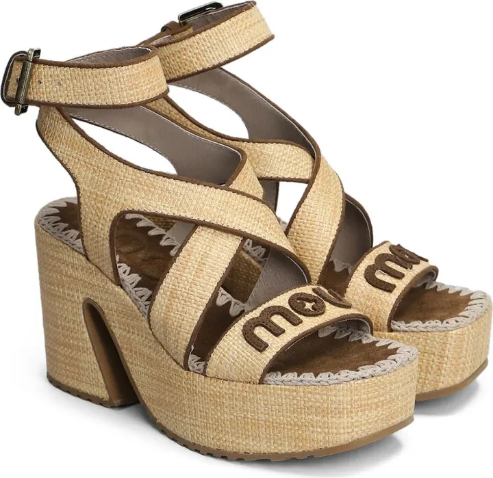 100mm Raffia Platform Espadrilles - Image 2