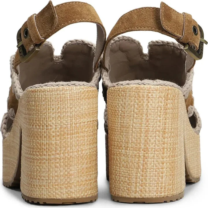 100mm Raffia Platform Sandals - Image 4