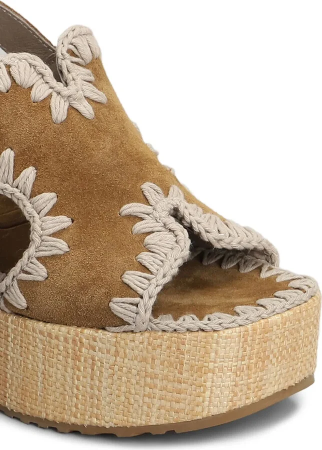 100mm Raffia Platform Sandals - Image 5