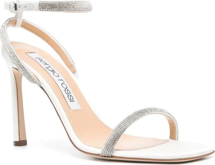 100mm Rhinestone-Embellished Satin Sandals - Image 2