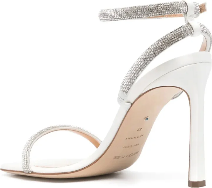 100mm Rhinestone-Embellished Satin Sandals - Image 3
