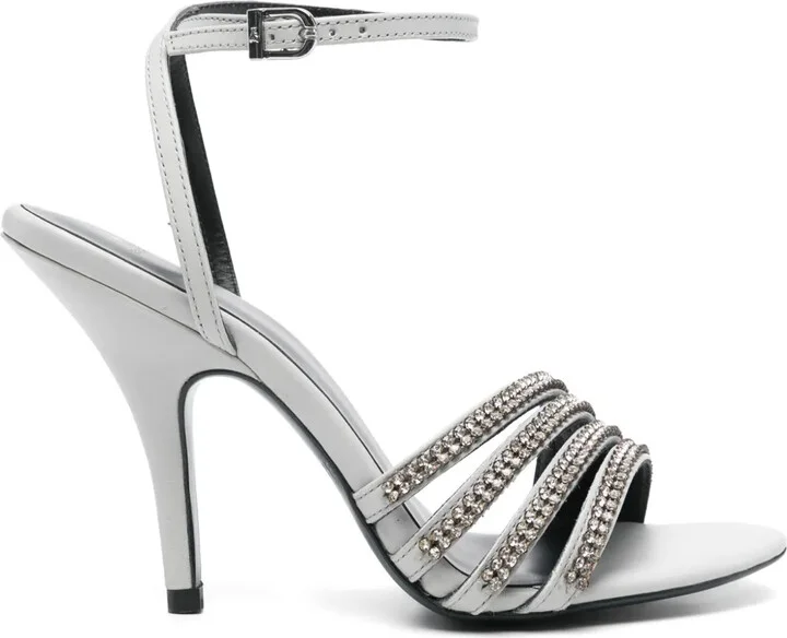 100mm Rhinetsone-Embellished Sandals
