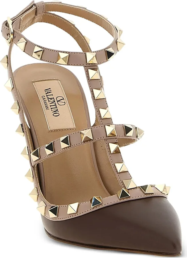 100mm Rockstud Caged leather pumps - Image 2