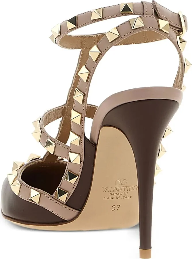 100mm Rockstud Caged leather pumps - Image 3