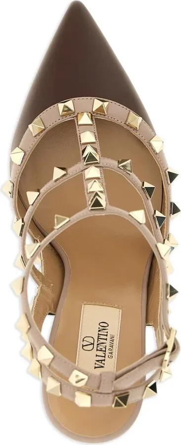 100mm Rockstud Caged leather pumps - Image 4