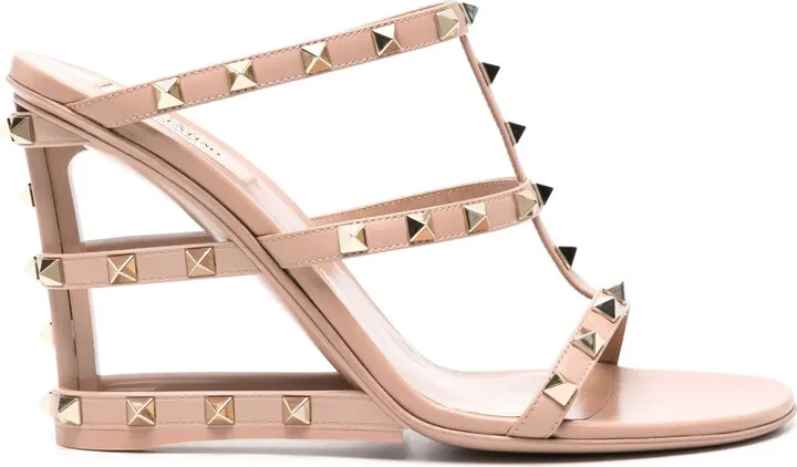 100mm Rockstud-embellished caged sandals