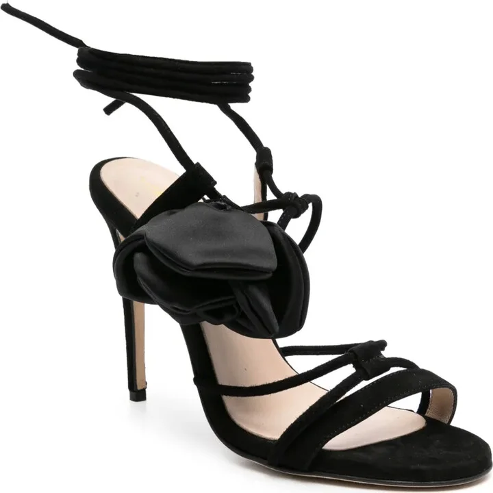 100mm Rose-Appliqué Sandals - Image 2