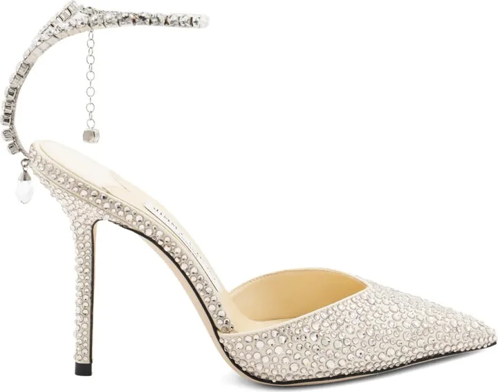 100mm Saeda crystal-embellished pumps