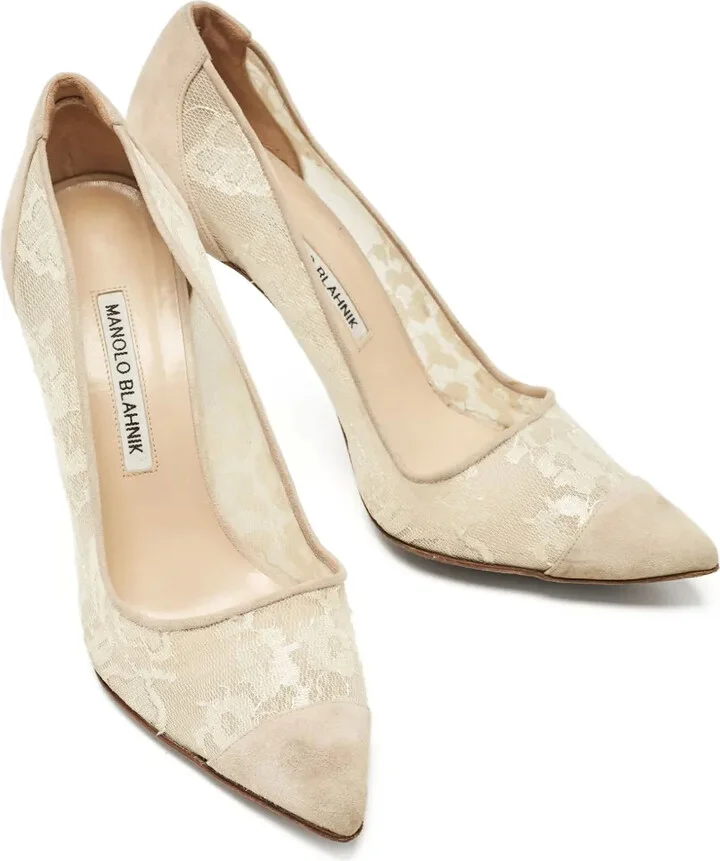 100mm Salola lace-embellished stiletto pumps - Image 3