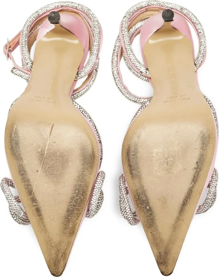 100mm Satin Crystal Bow Sandals - Image 4