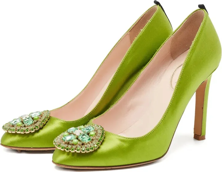 100mm Satin Crystal-Embellished Pumps - Image 2