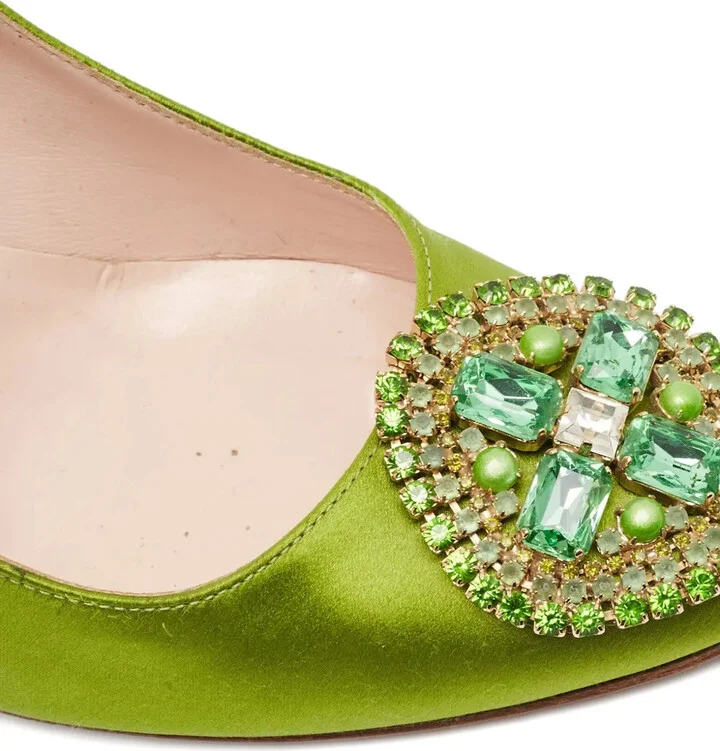 100mm Satin Crystal-Embellished Pumps - Image 5