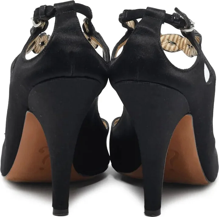 100mm Satin Peep-Toe Sandals - Image 3