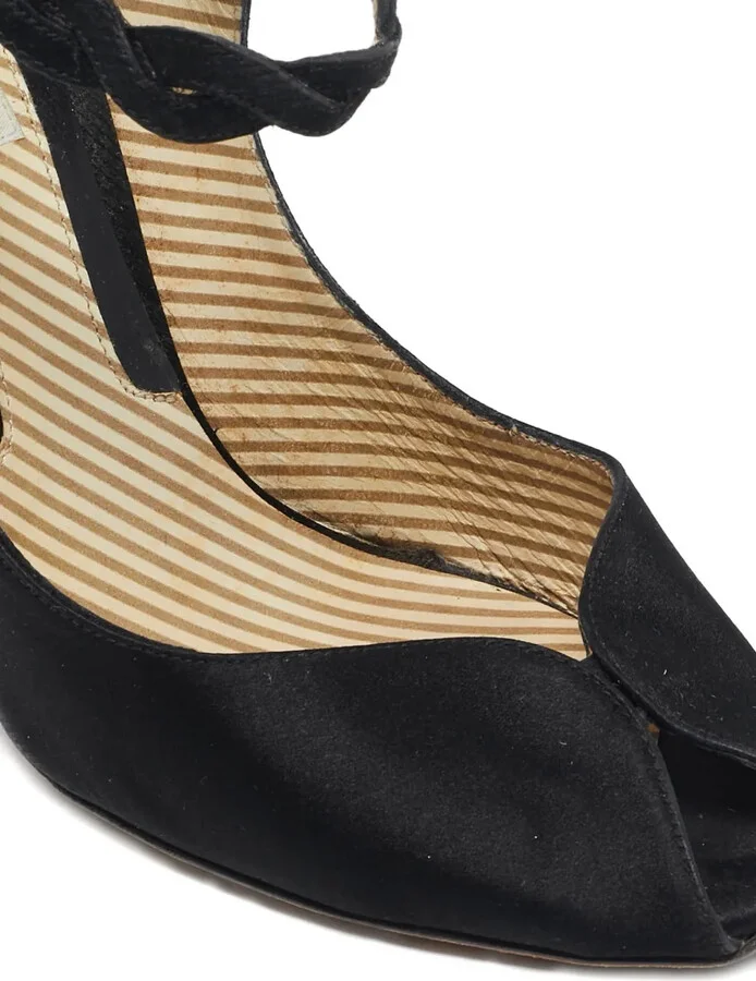 100mm Satin Peep-Toe Sandals - Image 5