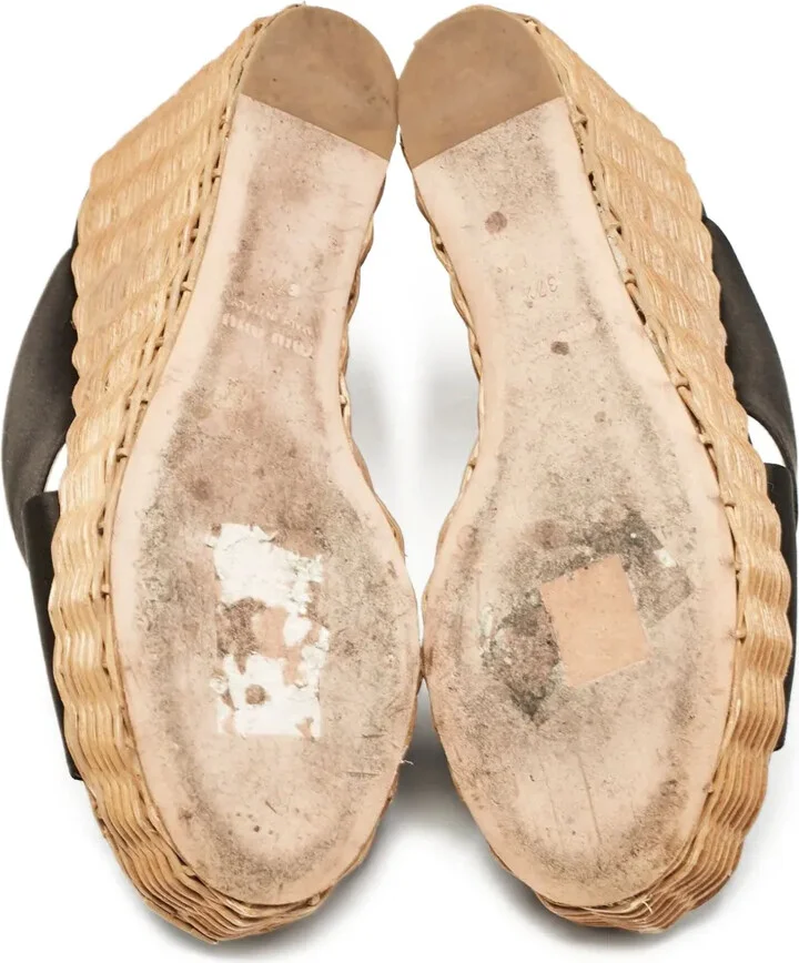100mm Satin Wedge Sandals - Image 3