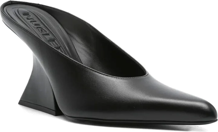 100mm Sculpted Heel Pointed-Toe Heeled Mules - Image 2