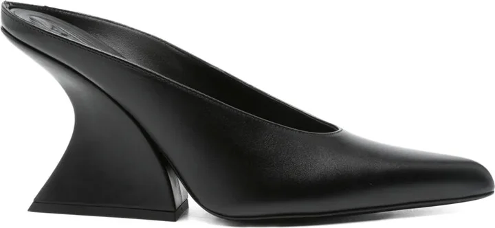 100mm Sculpted Heel Pointed-Toe Heeled Mules