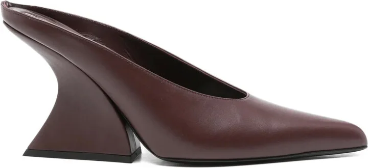 100mm Sculpted-Heel Pointed-Toe Mules