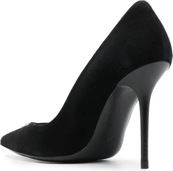 100mm Skull-Embellished Suede Pumps - Image 3