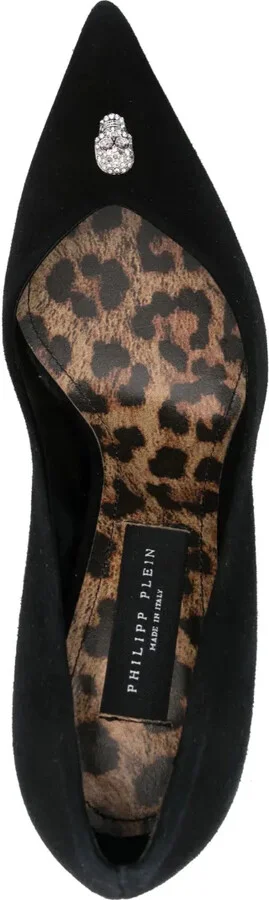 100mm Skull-Embellished Suede Pumps - Image 4