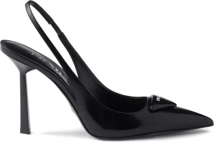 100mm Slingback Logo Pumps