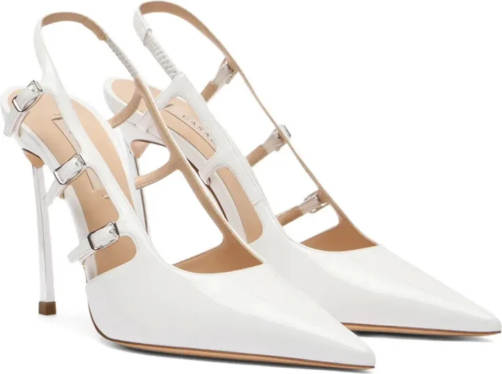 100mm Slingback Pointed-Toe Heeled Pumps - Image 2