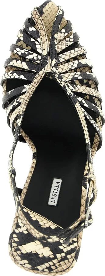 100mm Snake-Effect Cage Slingbacks Pumps - Image 3