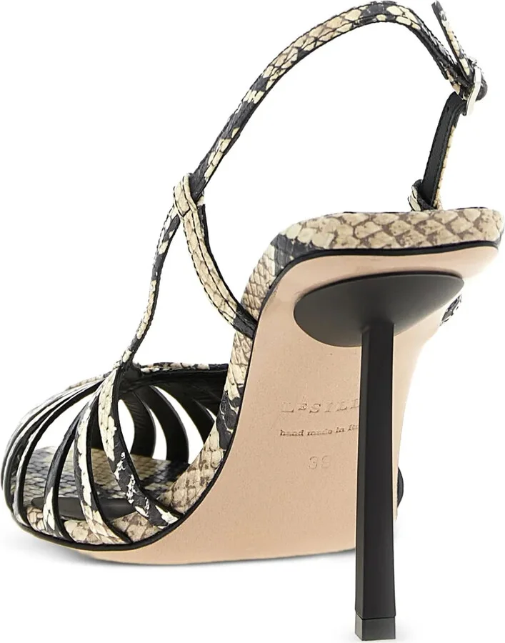 100mm Snake-Effect Cage Slingbacks Pumps - Image 4