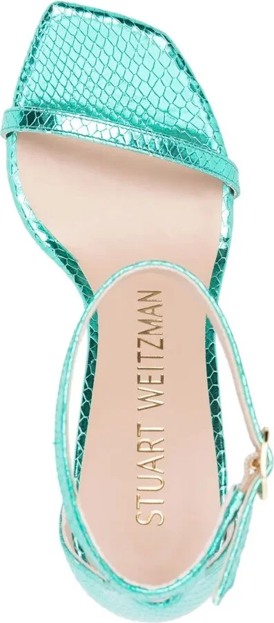 100mm Snakeskin-Effect Stiletto Sandals - Image 4