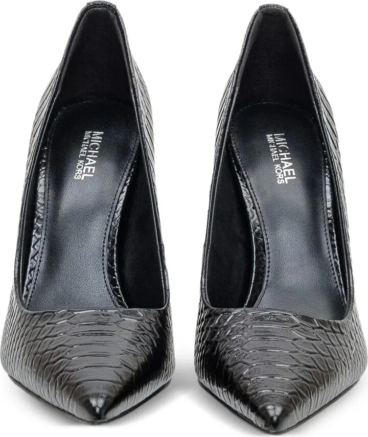100mm Snakeskin-Textured Pointed-Toe Pumps - Image 4