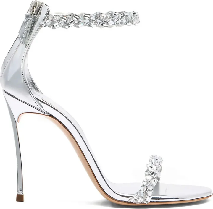 100mm Starsway crystal-embellished stiletto sandals