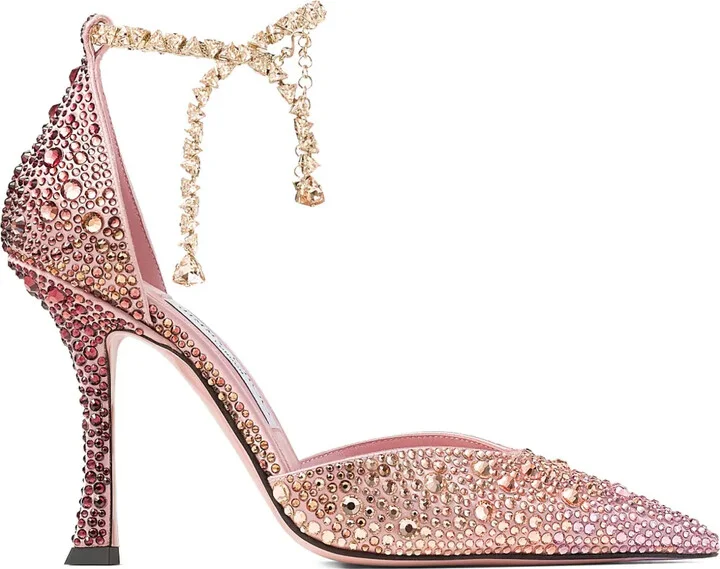 100mm Stevie crystal-embellished pumps
