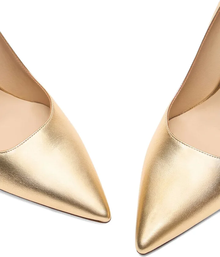 100mm Stuart Power metallic-leather pointed-toe pumps - Image 4